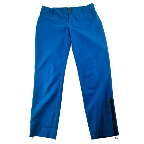 Anthropologie Cartonnier Womens Blue Charlie Ankle Slim Chino Pants Cotton 6 - Picture 1 of 11